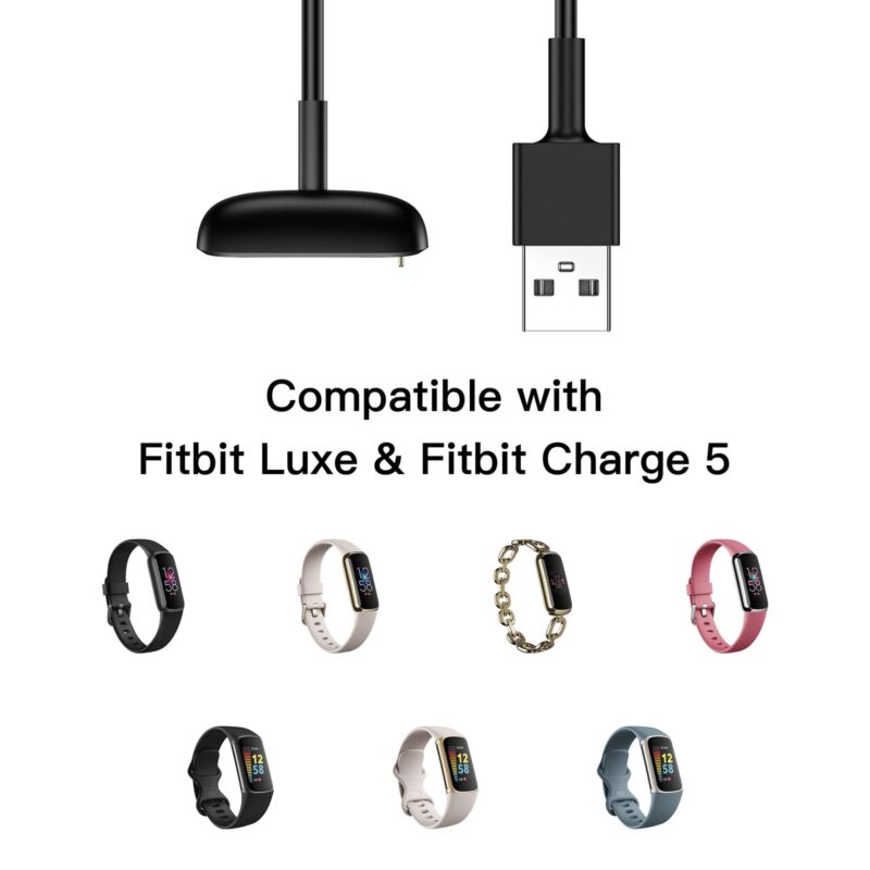 1M USB Cord Charger Charging Cable For Fitbit Charge 5 Replacement Charge Cables