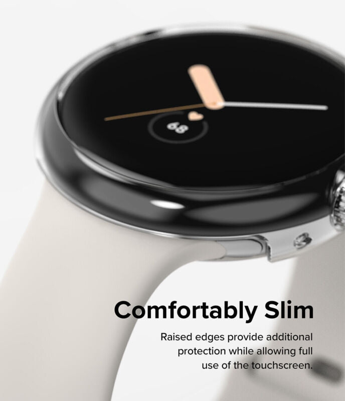 For Google Pixel Watch Case Shockproof Clear Hard Case Cover Screen Protector