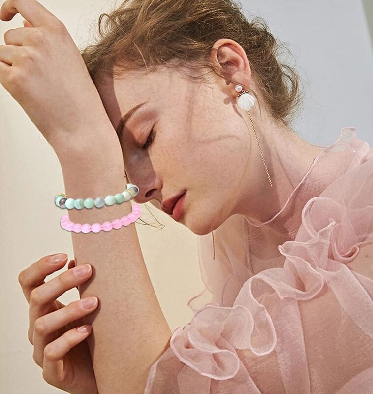 Natural Gemstone Beads Handmade Stretch Crystal Bracelets Healing Stone Reiki