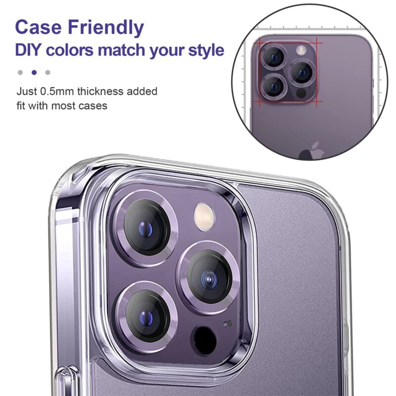 Maxshield For iPhone 14 13 Pro Max Camera Lens Tempered Glass Screen Protector