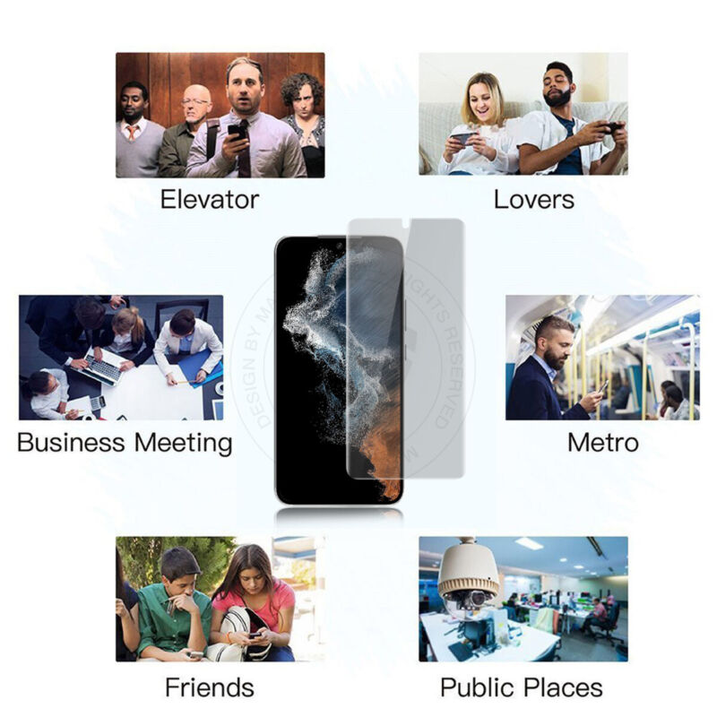 [2 Packs] For Galaxy S23 Plus Ultra Anti-Spy Privacy Screen + Lens Protector