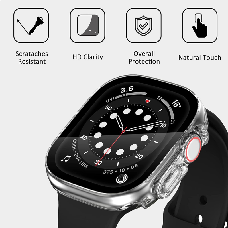 For Apple Watch 8 7 SE 2022 6 49mm Glass Case Cover Screen Protector