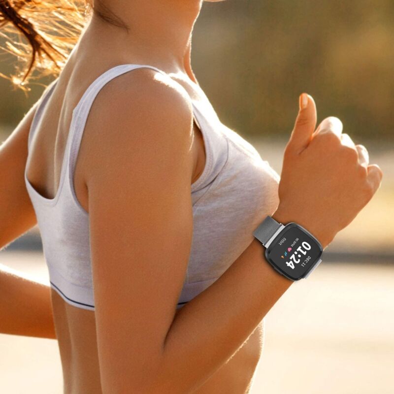 For Fitbit Versa 3 4 Stainless Steel Magnetic Watch Band WristBand