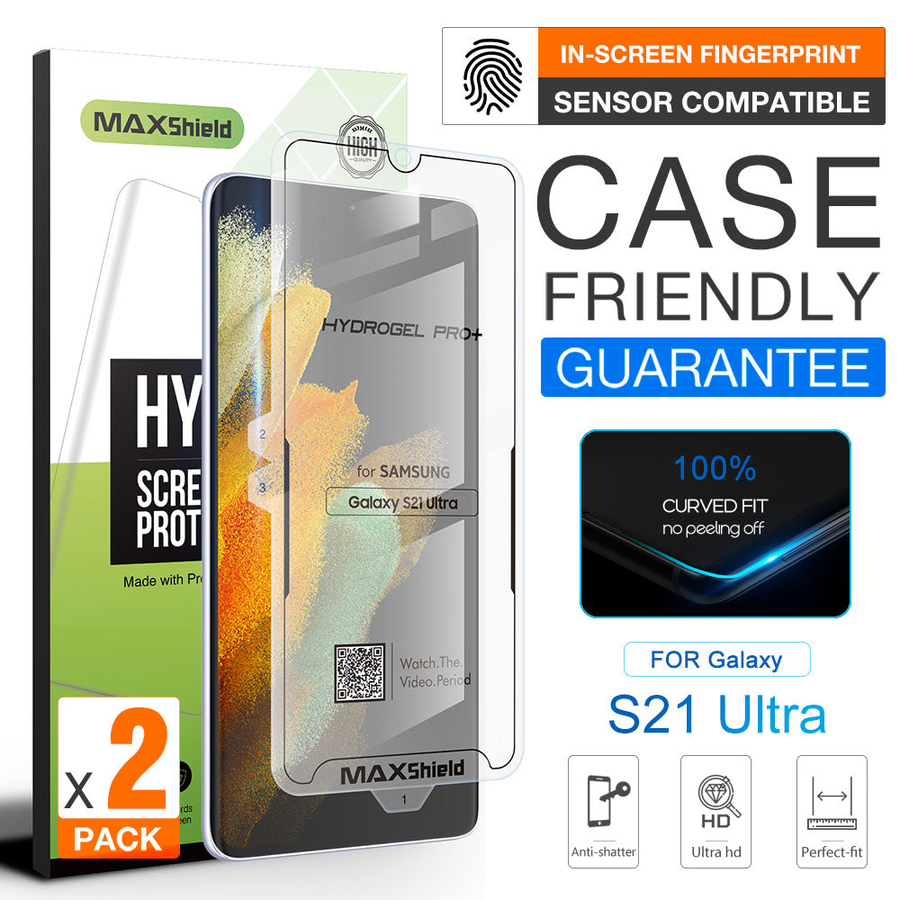 For Galaxy S21 Ultra HYDROGEL Crystal Case Friendly Film Screen Protector