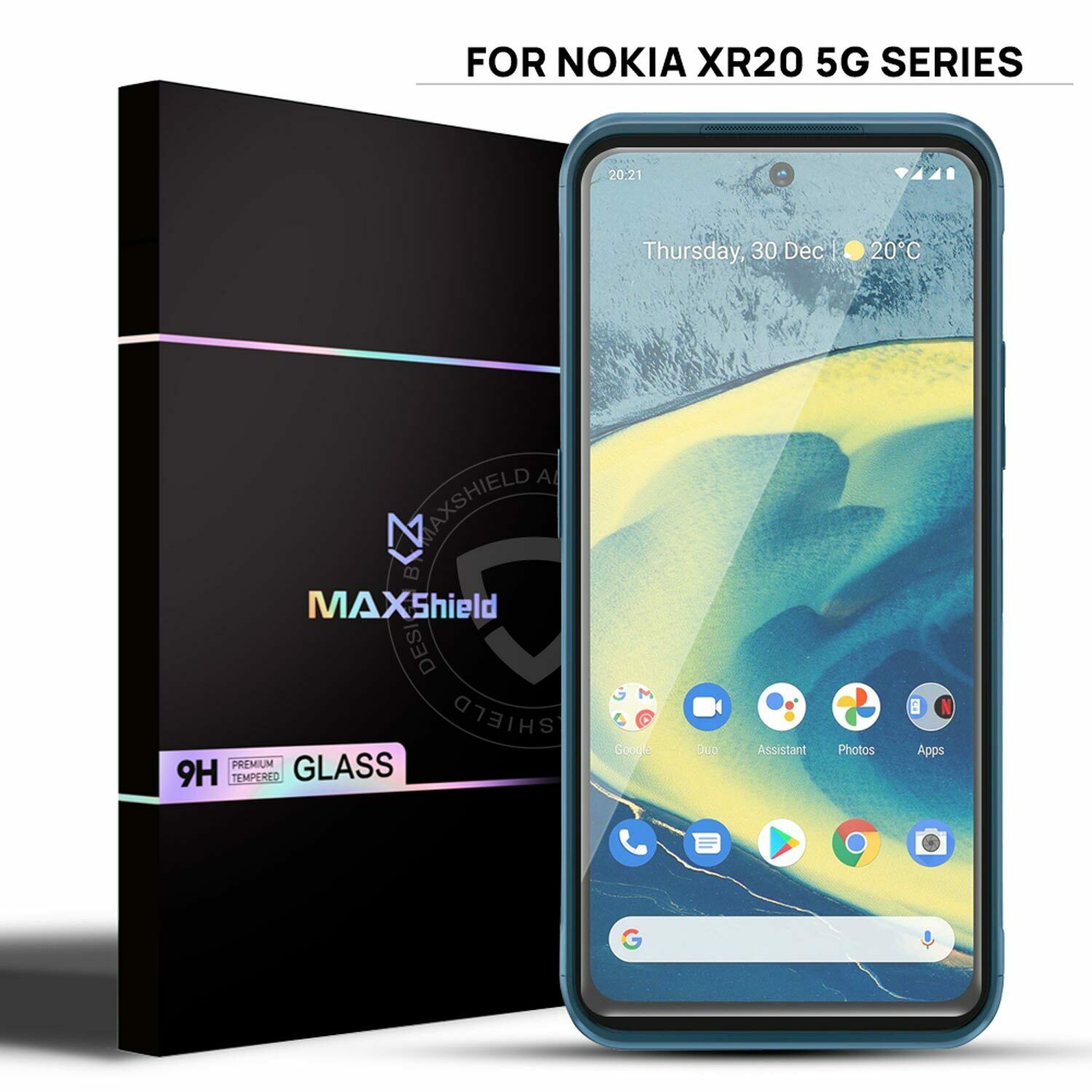 MAXSHIELD For Nokia XR20 5G G21 G20 Full Cover Tempered Glass Screen Protector