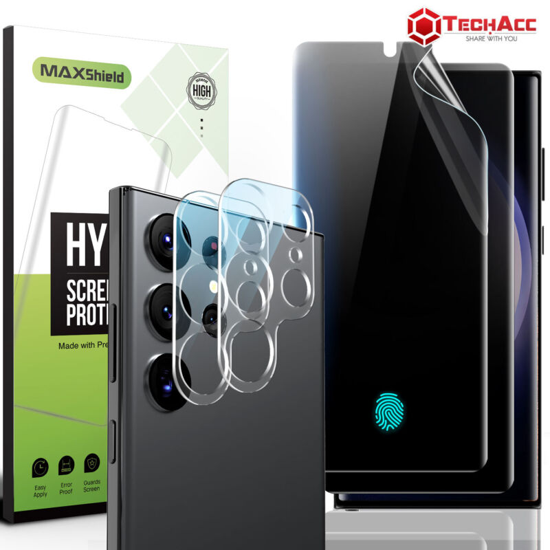 [2 Packs] For Galaxy S23 Plus Ultra Anti-Spy Privacy Screen + Lens Protector