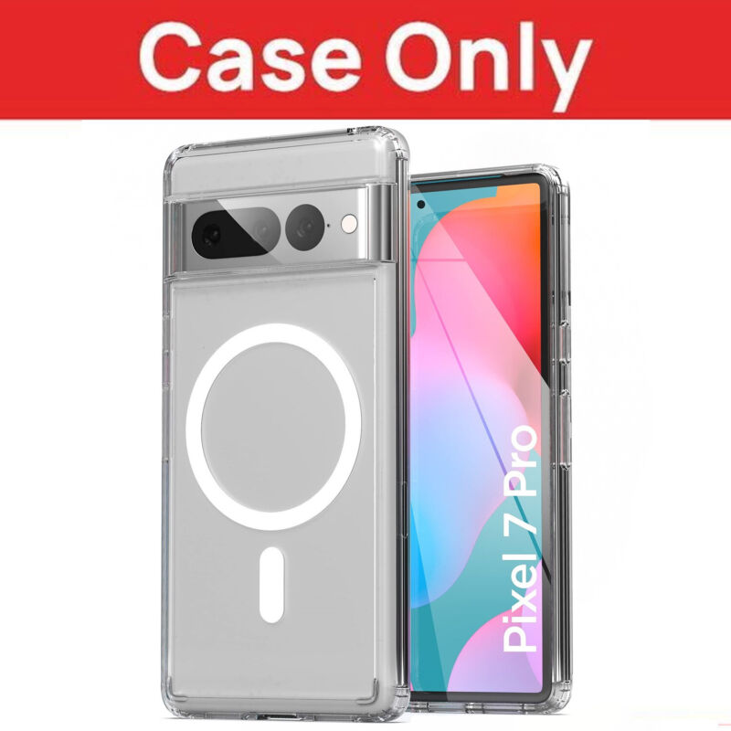 For Google Pixel 7a Magnetic Clear Case Shockproof Slim Cover Protector
