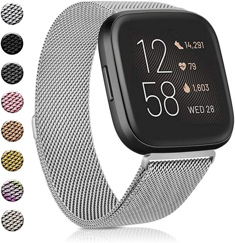 For Fitbit Versa 3 4 Stainless Steel Magnetic Watch Band WristBand
