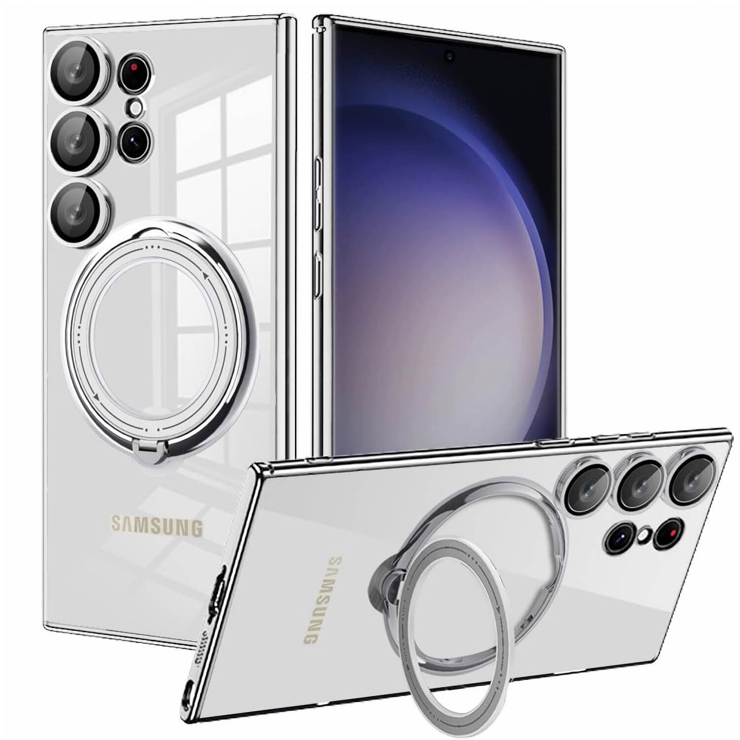 For Samsung Galaxy S24 Plus Ultra 5G Mag Safe Ring Case Cover