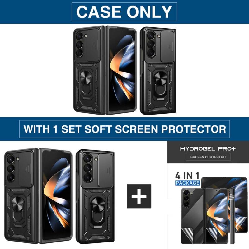 For Samsung Galaxy Z Flip Fold 5 4 5G Case Shockproof Rugged Ring Holder Cover