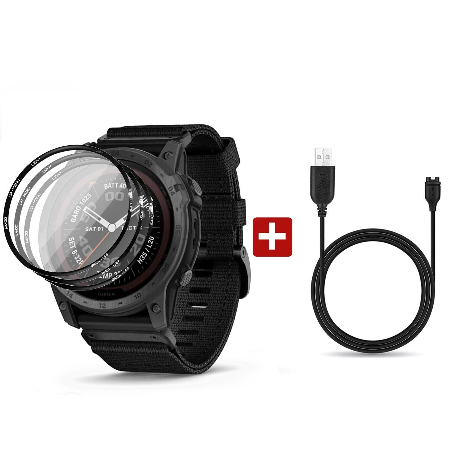 3x For Garmin Tactix 7 Pro 3D Screen Protector Full Cover Hydrogel Film Cable