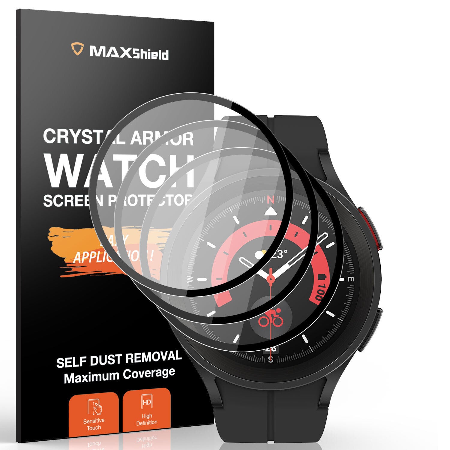 [3 Packs]For Samsung Galaxy Watch 5 Pro 45mm Full Coverage Screen Protector 3D HD