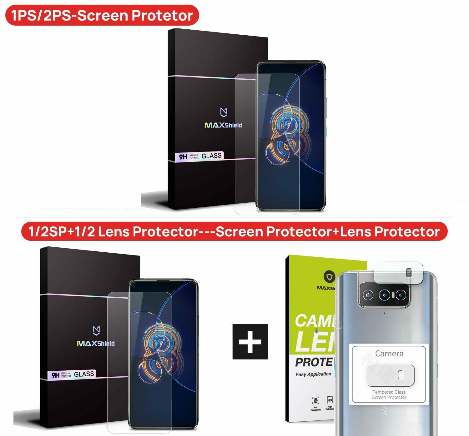 For Asus ZenFone 8 Flip Phone Tempered Glass Lens Screen Protector