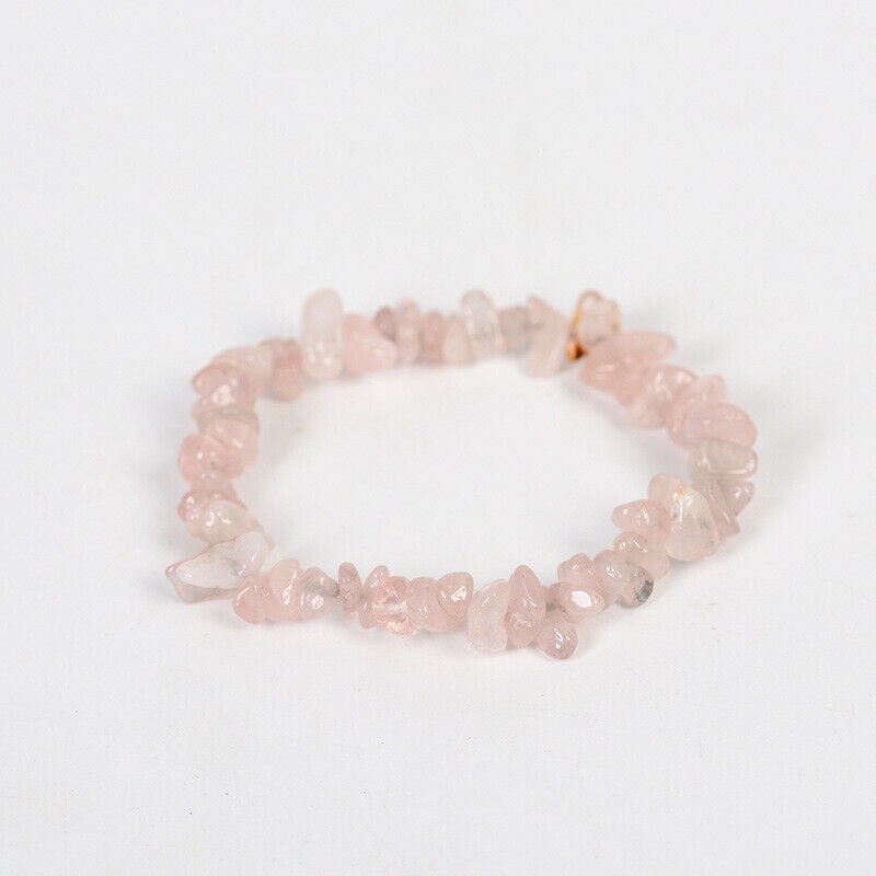 Natural Gemstone Tumbled Crystal Fitbit Versa 4  Chakra Wicca Jewelry Rose Quartz Bracelet