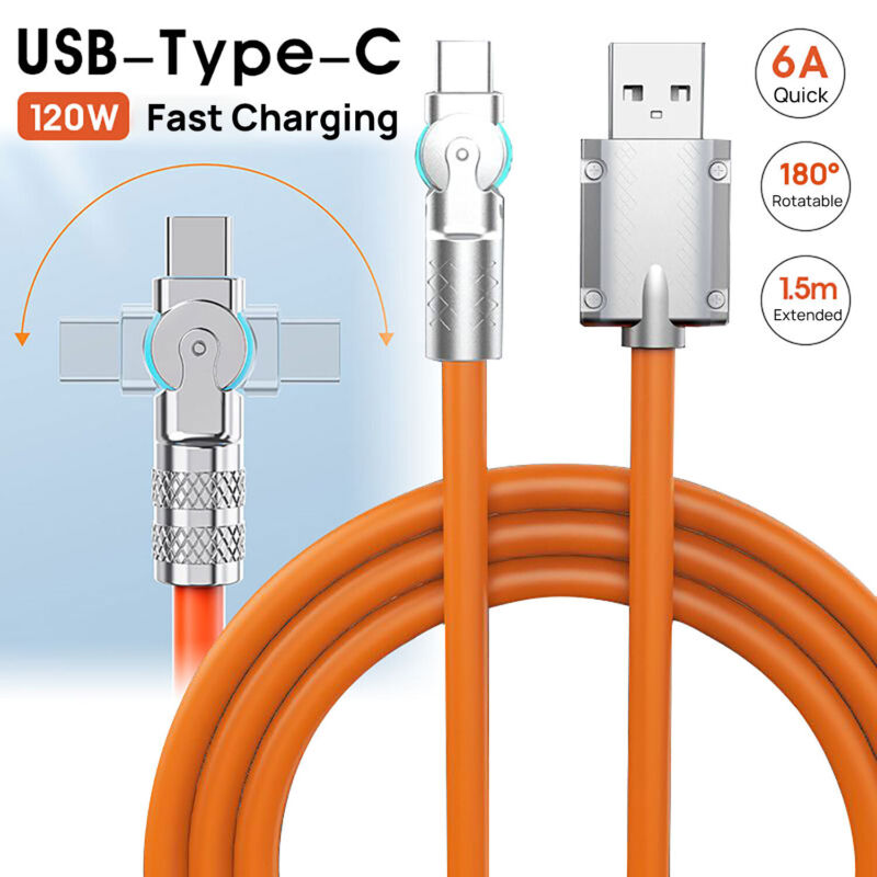 Type C to Type C PD Fast Charger Cable 6A Lead Data Cord For Samsung