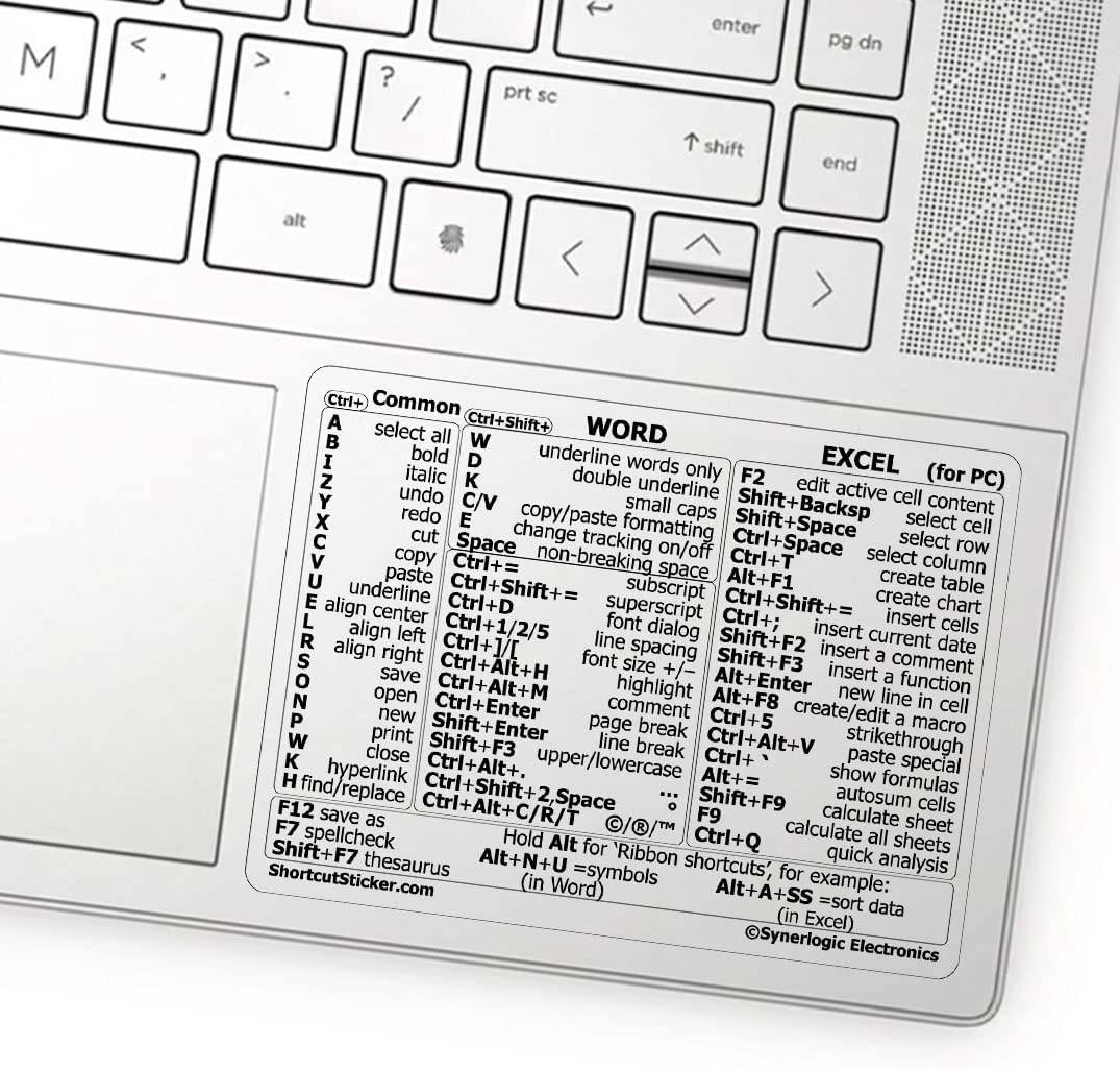 For Macbook PC Laptop Windows Reference Guide Keyboard Shortcuts Sticker Adhesive