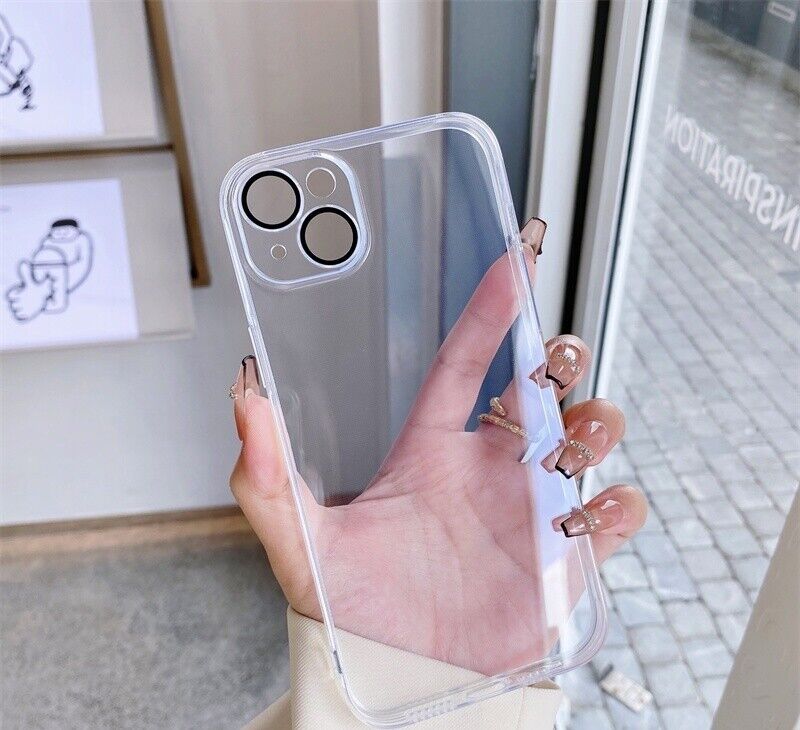 For iPhone 14 Pro Max Shockproof Case Cover Matte Clear Camera Lens Protector