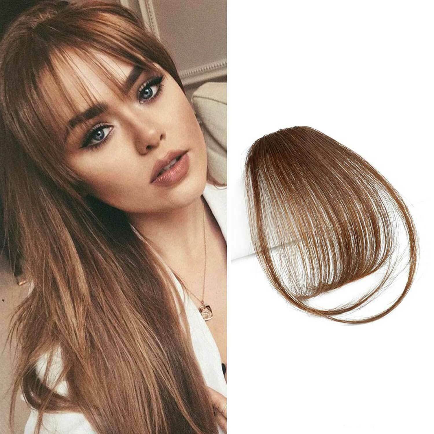 Natural Thin Fringe Bangs False Fake Hair Extension Clip In Front Hairpieces AU
