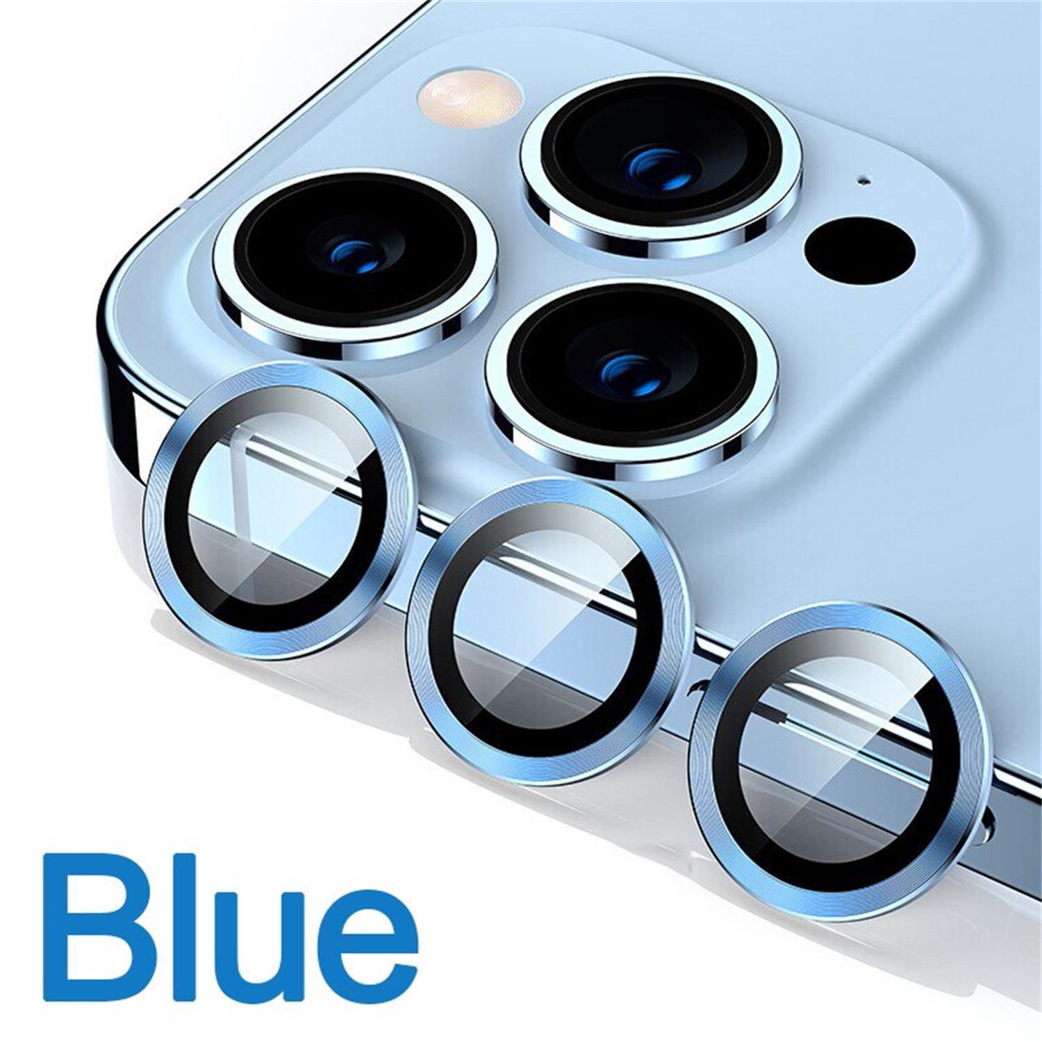[3 Packs]For iPhone 14 Series Camera Lens Metal Ring Tempered Glass Screen Protector