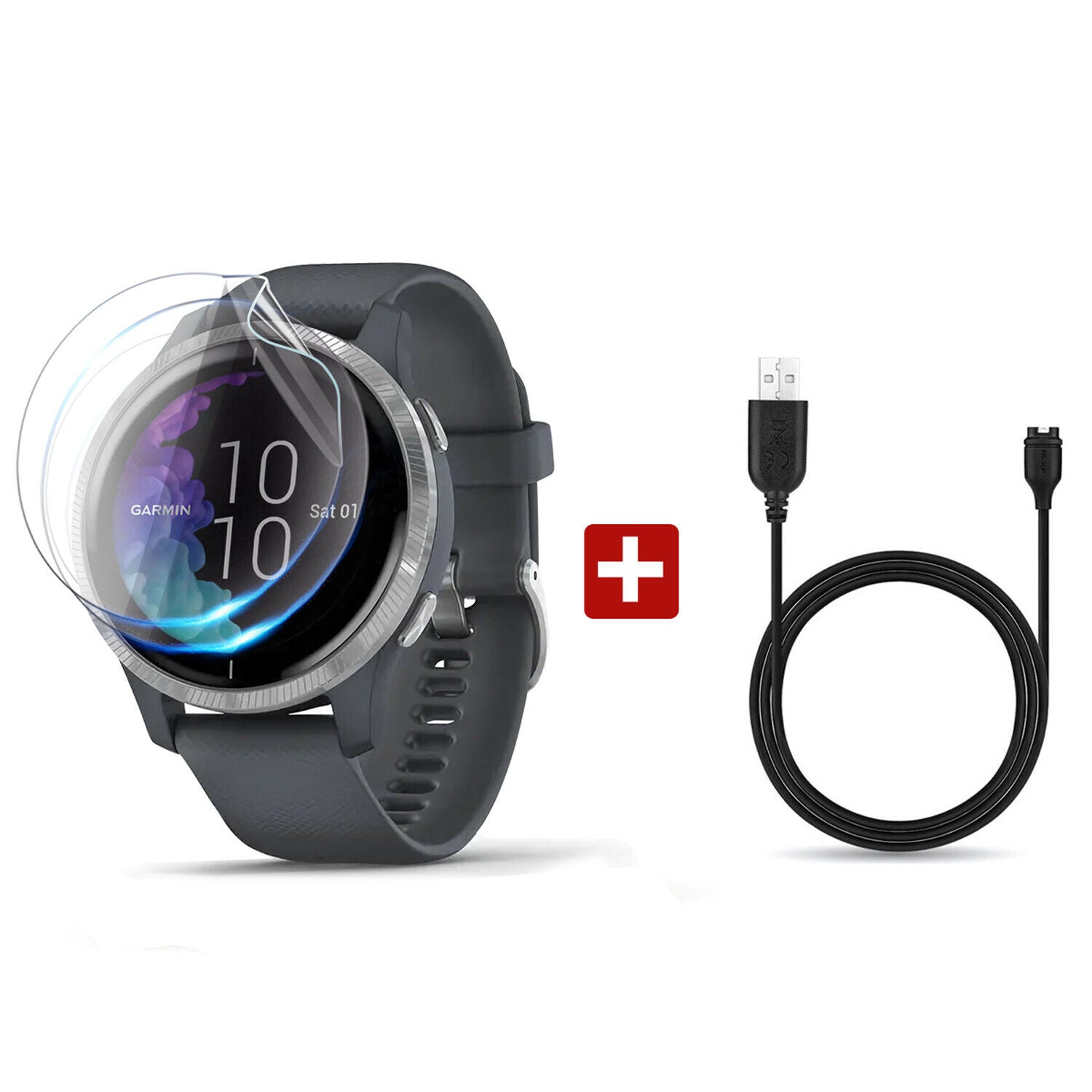 2x For Garmin Venu with AMOLED Display Screen Protector Full Cover Hydrogel Film