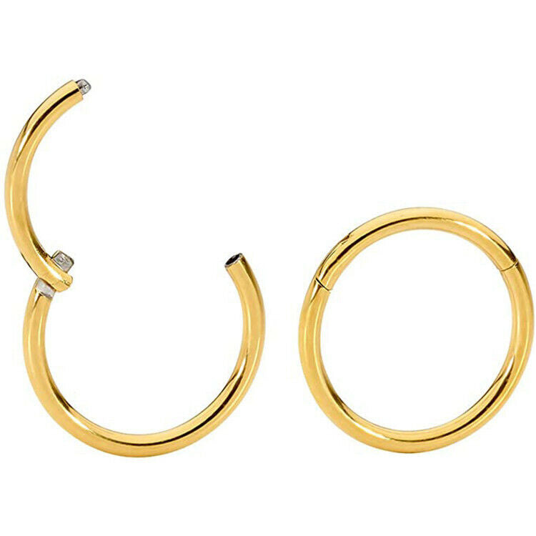 2X Nose Lip Ear Ring Hoop Rings Surgical Body Piercing Earring Stud 6 - 12 MM