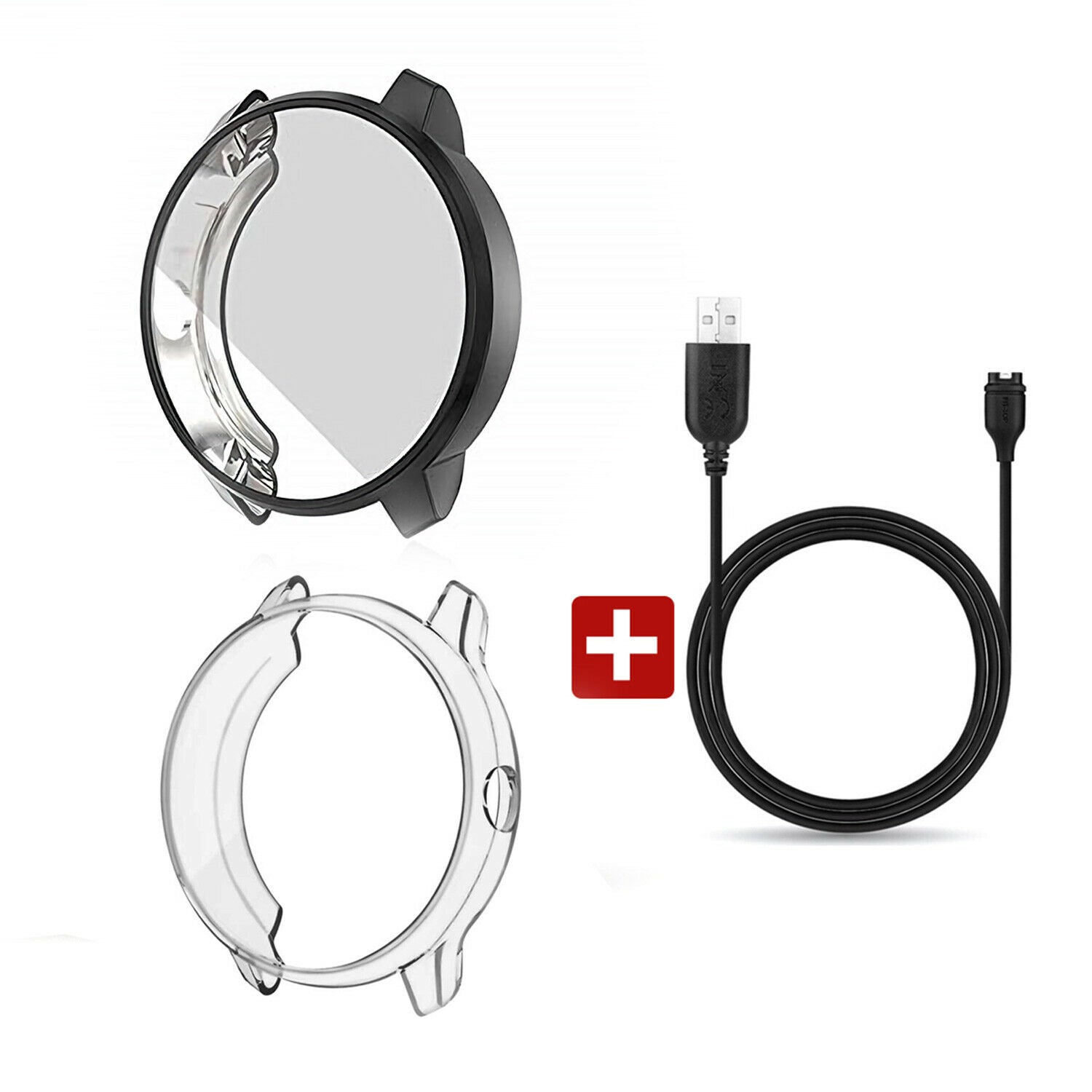 For Garmin Vivoactive 3 Music Shockproof Clear Case Full Cover Screen Protector