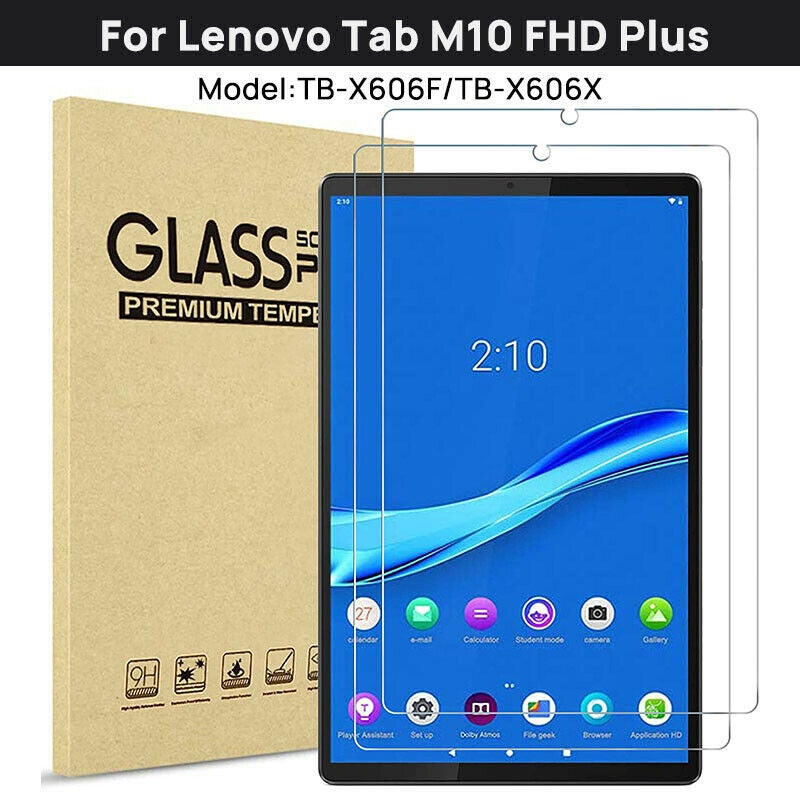 2X For Lenovo Tab M10 HD FHD Plus TB-X606F/X Tempered Glass Screen Protector Flim
