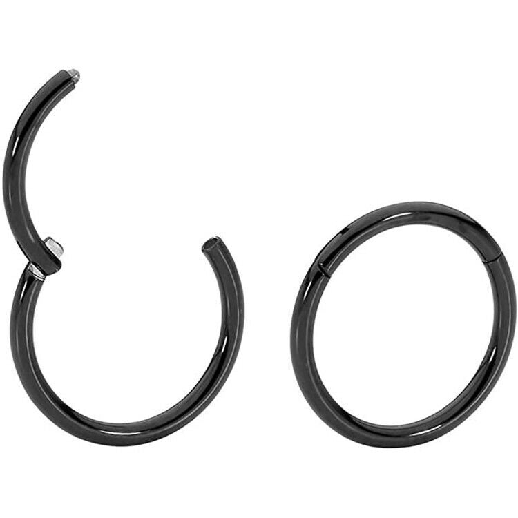 2X Nose Lip Ear Ring Hoop Rings Surgical Body Piercing Earring Stud 6 - 12 MM