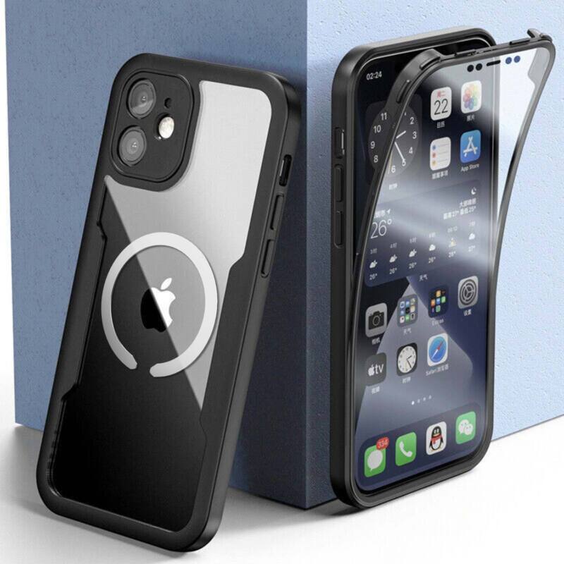 For iPhone 14 13 12 11 Pro Max  Shockproof Rugged 360 Full Body Clear Case Cover