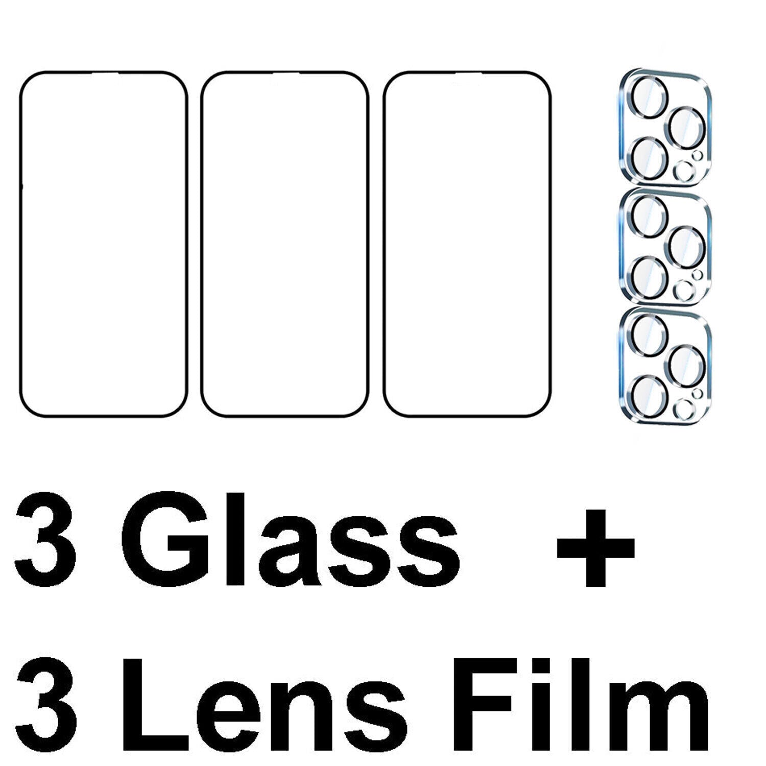 [3 Packs] For iPhone 14 Series Full Cover Tempered Glass Screen Protector